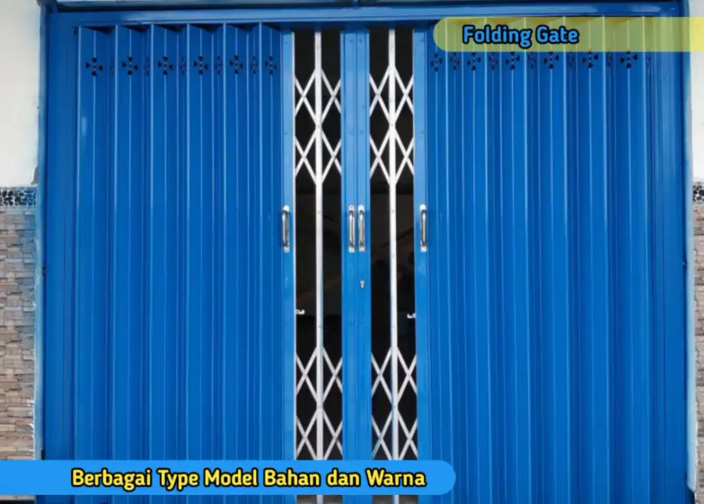 Pasang Gerbang Pintu Folding Gate Untuk Toko Rumah Gudang Bengkel