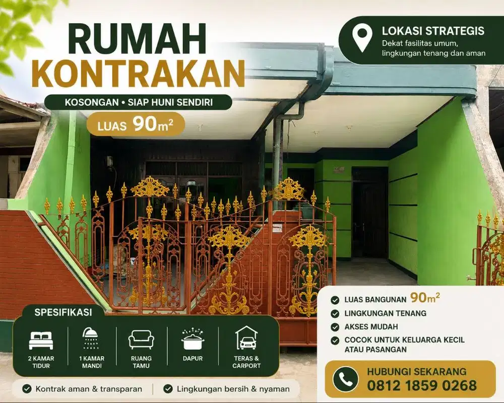 DISEWAKAN RUMAH AMAN, NYAMAN – DEKAT SILOAM, UPH & SUPERMALL KARAWACI