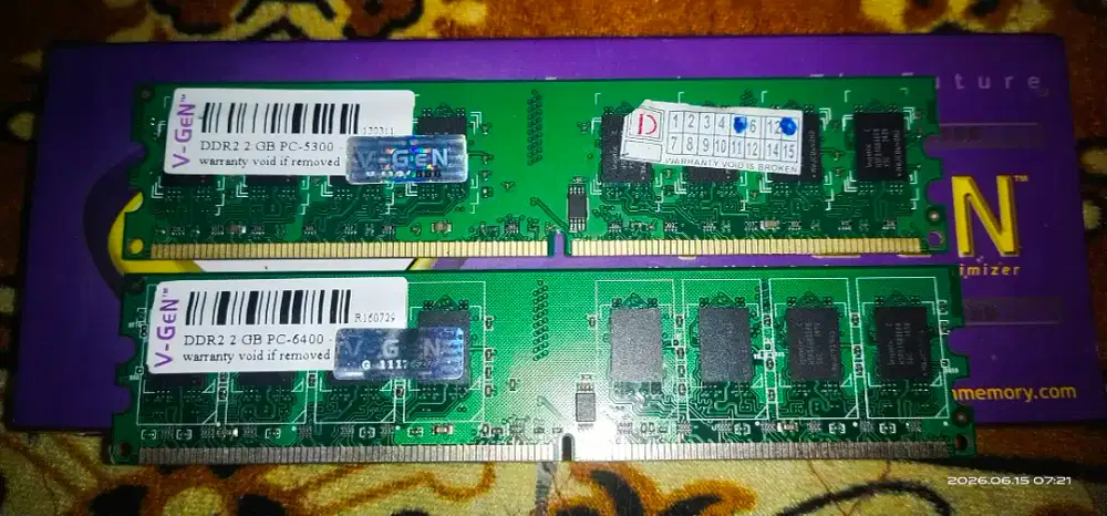 V-Gen DDR2 2GB PC-6400 (2 keping)