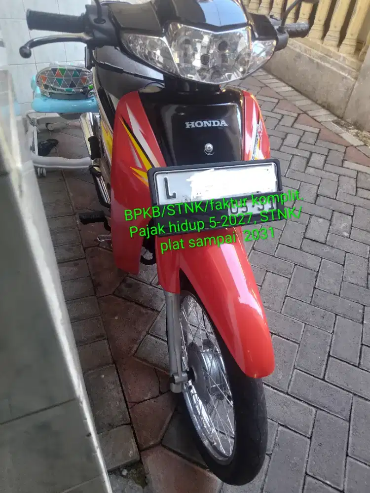 Supra bodi kinclong bersih mesin joss plat baru