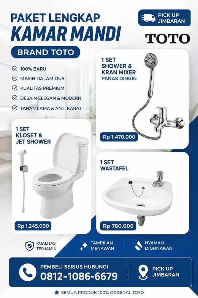 Dijual Sanitary Kamar Mandi. Baru dalam dus