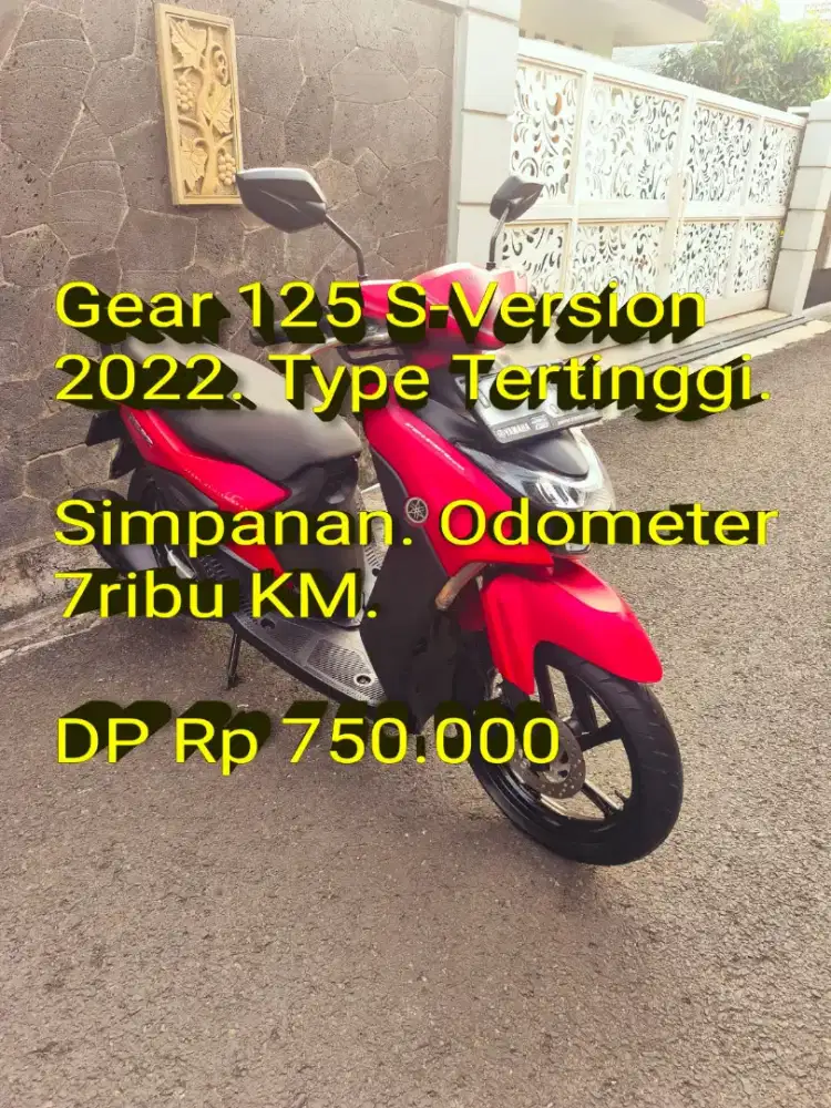 Gear S 2022. Pajak ON. Simpanan. KM 7rb. Like New. Cash/Kredit/TT