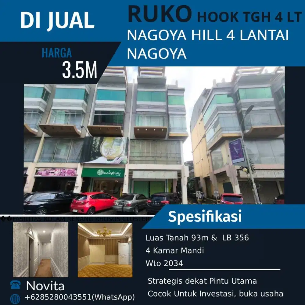 Ruko Hook Tengah NAGOYA HILL 4 Lantai, Nagoya