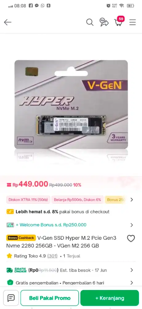 V-GEN Hyper NVMe M.2 256GB