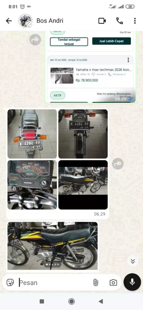 HONDA WIN 100 TH 2005 BODY MESIN MULUS FULL ORISINIL ANTIQ