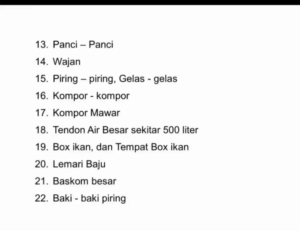 Jual cepat barang eks kafe di uleelheue