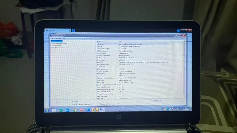 Laptop HP Pavillion 14 Notebook PC core i3-3217U RAM 2GB