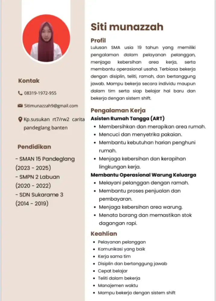 Info lowongan pekerjaan