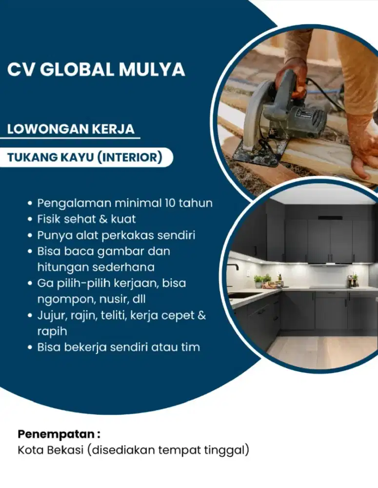 Lowongan Kerja Tukang Interior