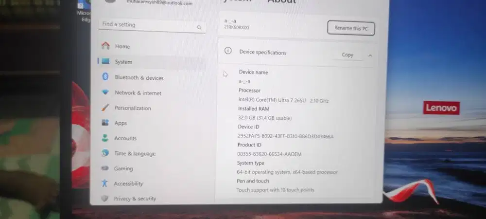 Lenovo ThinkPad X13 Gen 6 Ultra 7 265U 32GB 1TB