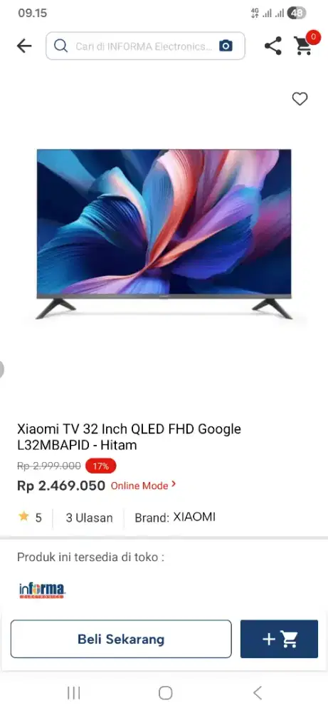 Xiaomi tv 32 inci qled fhd google tv l32mb