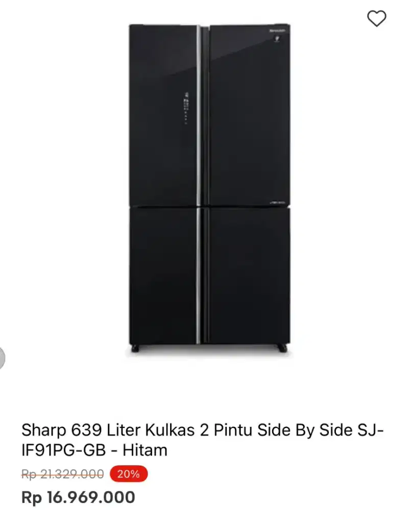 KULKAS SHARP SBS 4 PINTU SJ-IF91PG-GB 639LTR