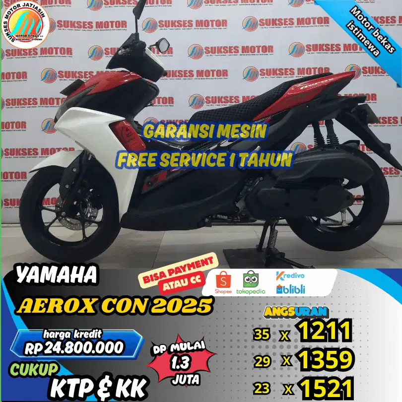 YAMAHA AEROX CONNECTED 2025 DP&ANGSURAN MURAH SYRTKTP&KK(SUKSESMOTOR)