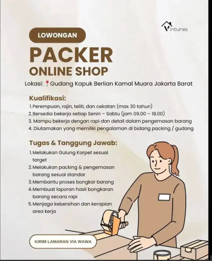 Lowongan Packer / Packing Online Shop KHUSUS WANITA