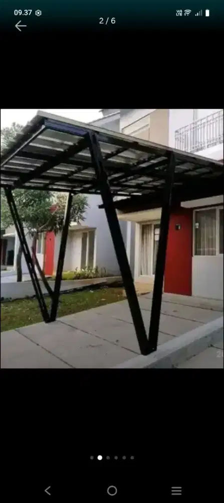 Atap bocor kanopi atap baja ringan terpasang