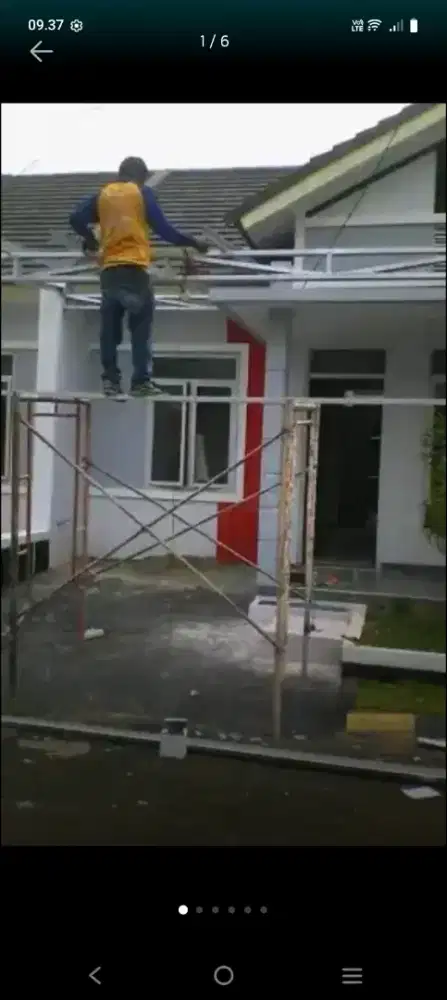 Atap bocor kanopi atap baja ringan terpasang dll