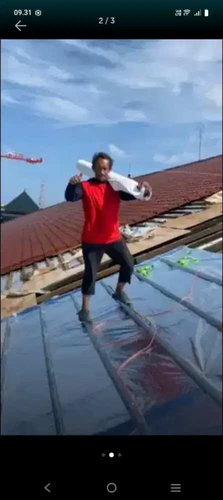 Atap bocor kanopi atap baja ringan terpasang dll