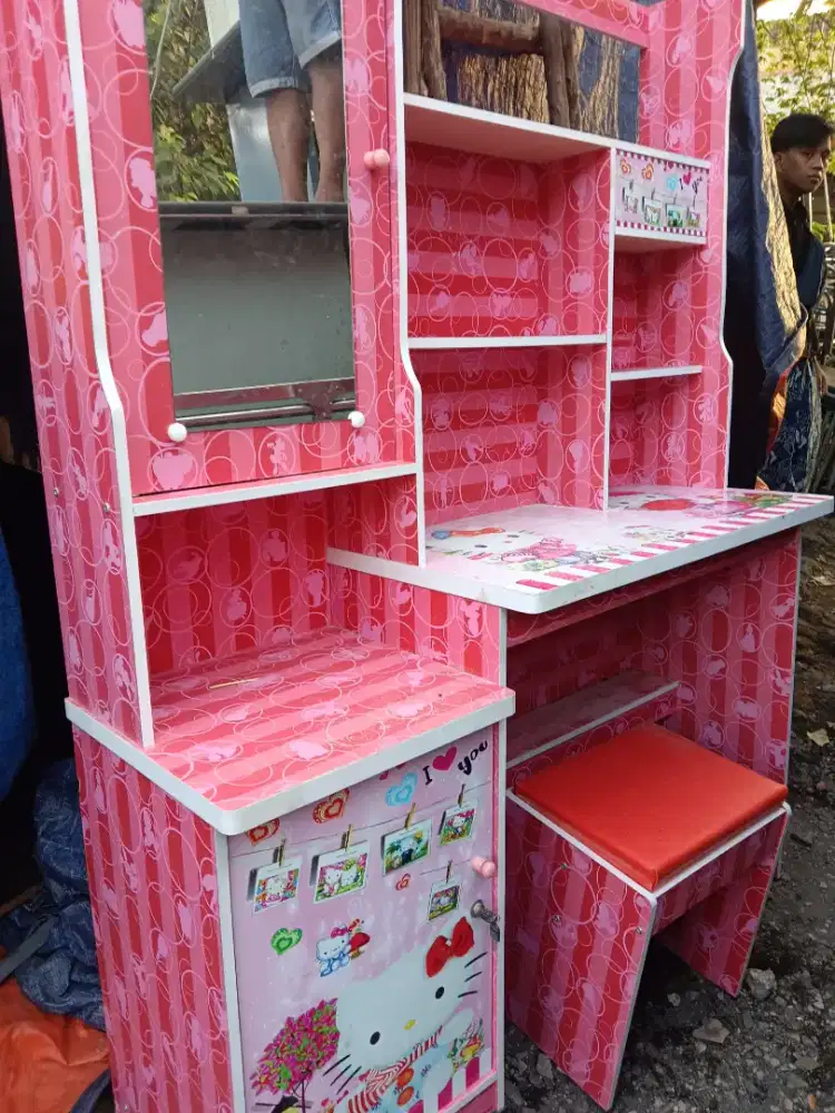 Meja belajar murah mulus komplit ada kursi nya