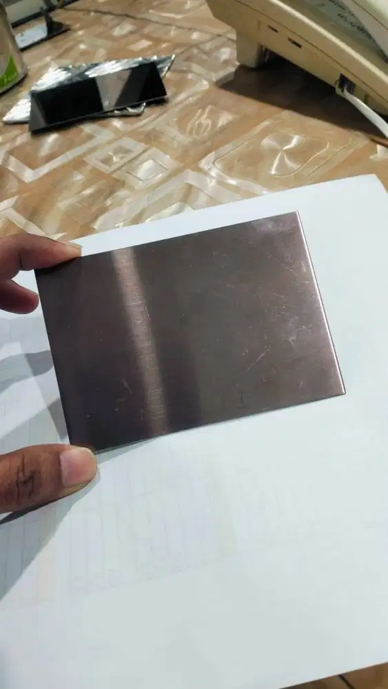 Plat Stainless Bronze tebal 0,8mm grade 201 custom ukuran per 5cm(5x5)