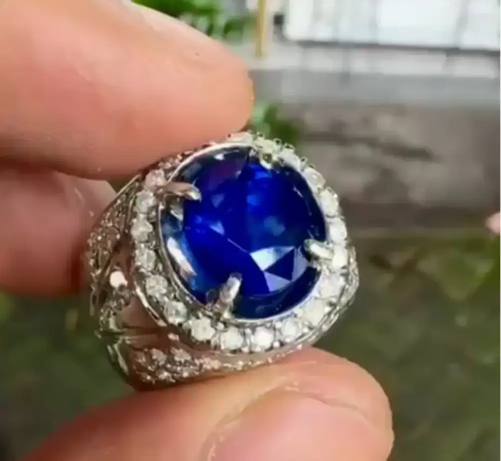 Cincin Blue Sapphire Srilanka Hit Blue 05,10 CRT Boss