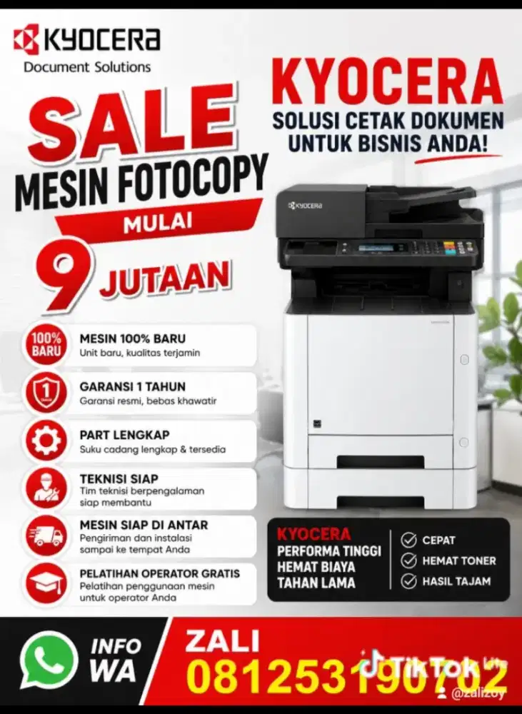 Jual dan rental mesin fotocopy, 100% baru dan garansi 1 th