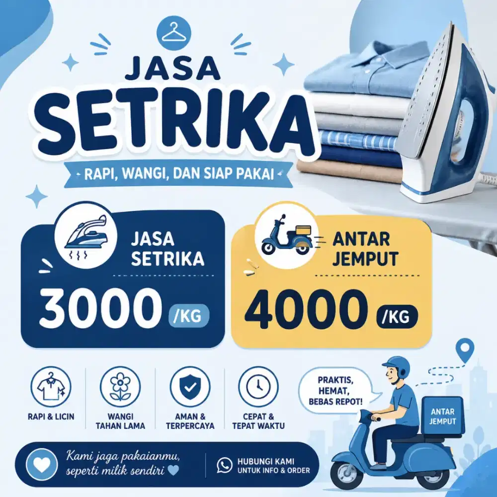 Menerima jasa setrika daerah ujung berung sekitarnya