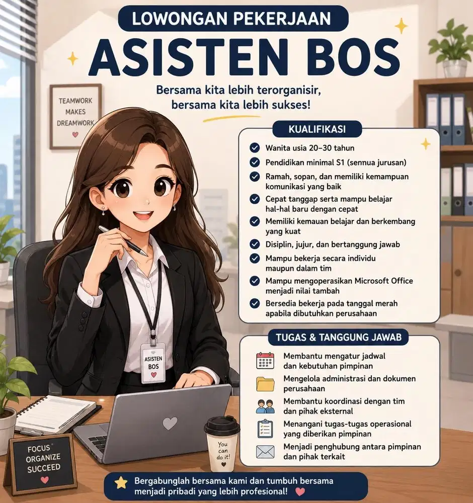 Asisten untuk bos di online shop