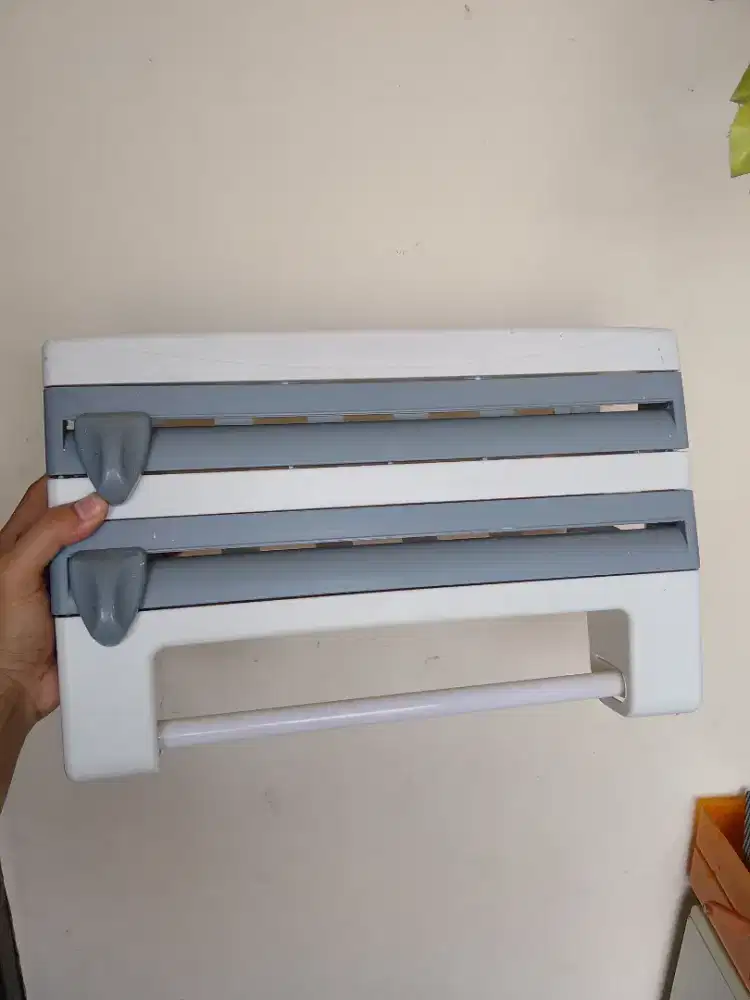 Rak dapur 4 in 1 serbaguna tisu roll alumunium foil plastik wrap