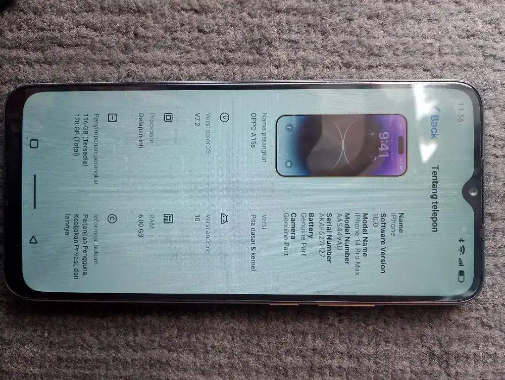 Oppo A15S Ram 6/128