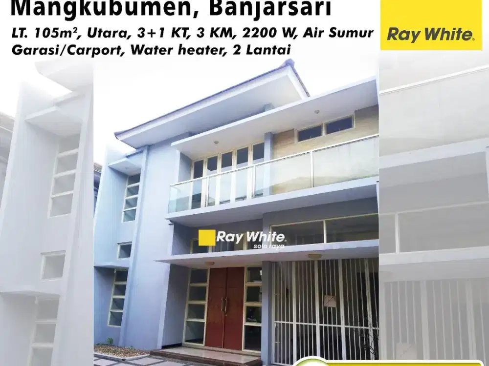 Rumah Cluster 3kamar Siap huni dekat paragon Mall Mangkubumen Banjarsari Solo