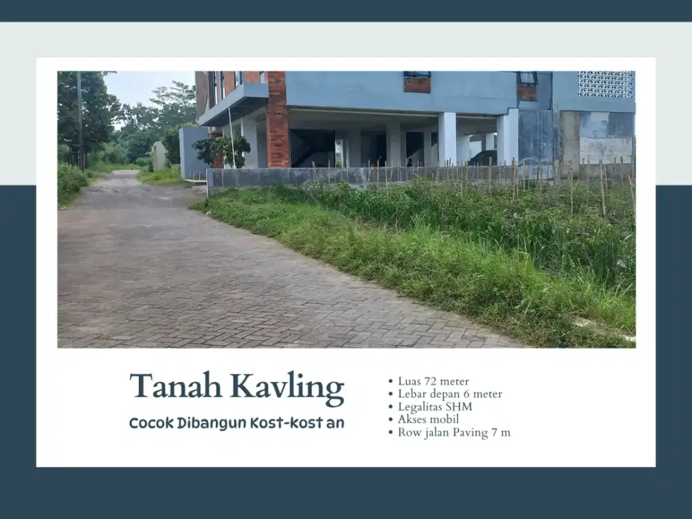 Row Jalan 6 Meter 5 Menit Kampus UB Malang Tanah Malang Cocok Bangun Kos Kosan