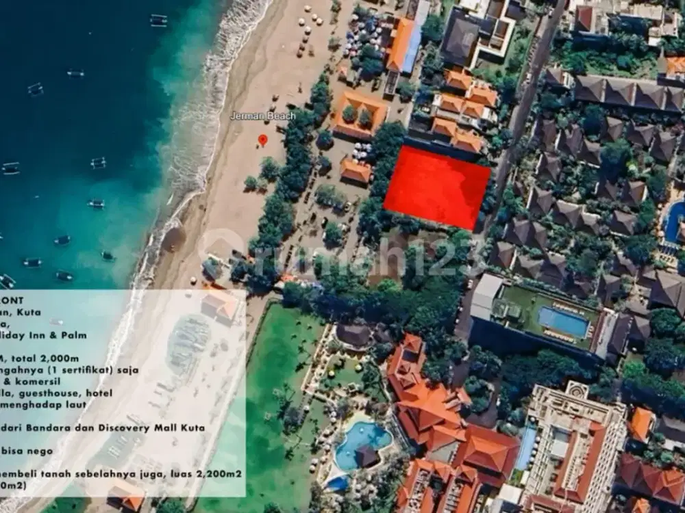Tanah Beach Front Pantai Jerman Kuta Only 5 Menit From Airport