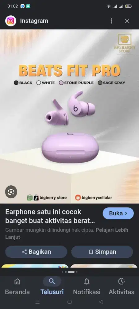 Ear beats fit pro purple