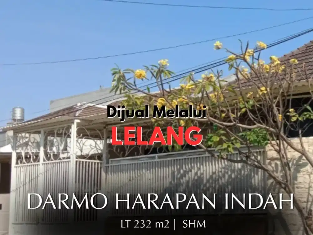 Dijual Melalui Lelang Rumah Darmo Harapan Indah