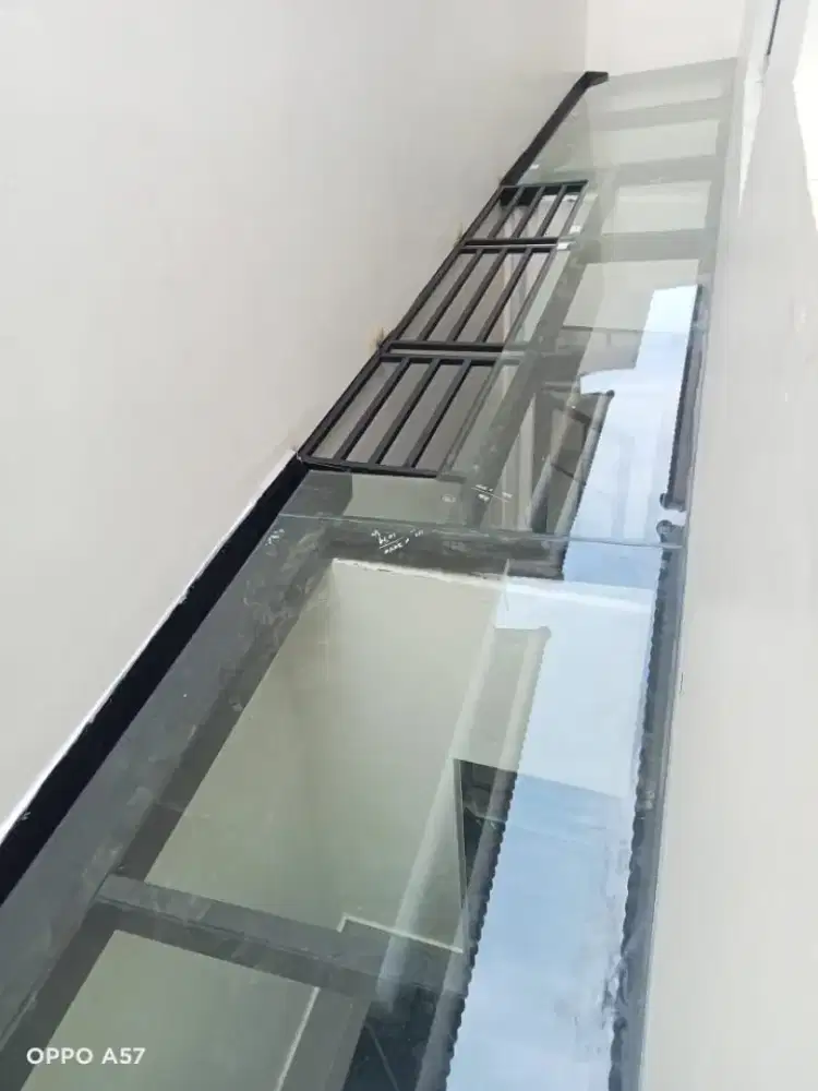 Kanopi kaca tempred glass bening