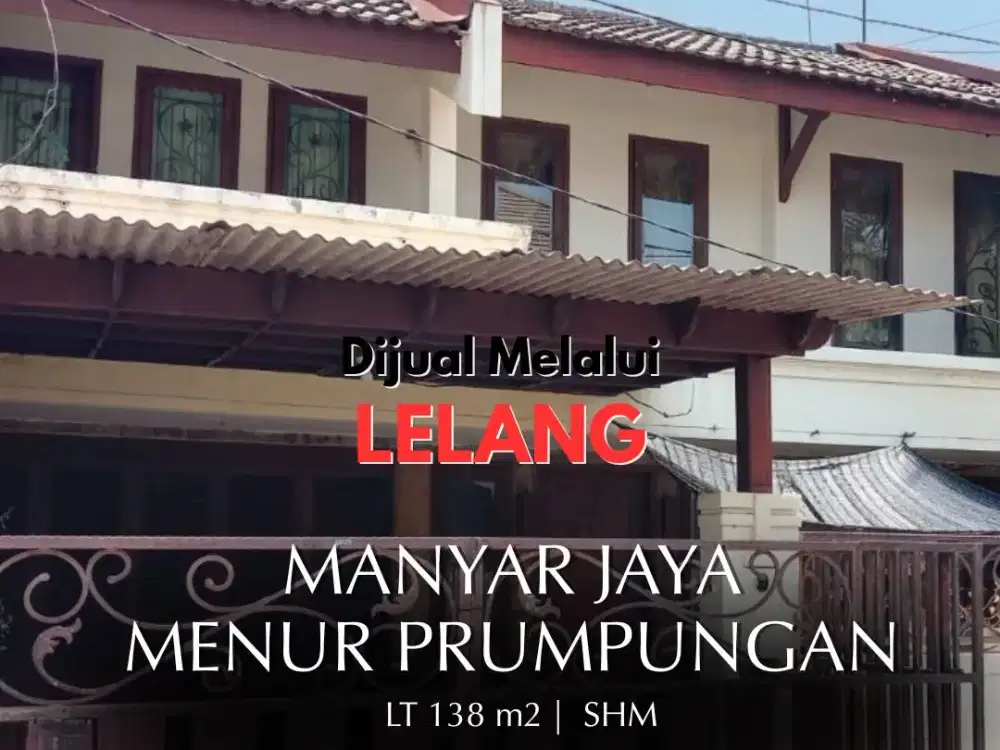 Dijual Melalui Lelang Rumah Surabaya Manyar Jaya Menur Pumpungan