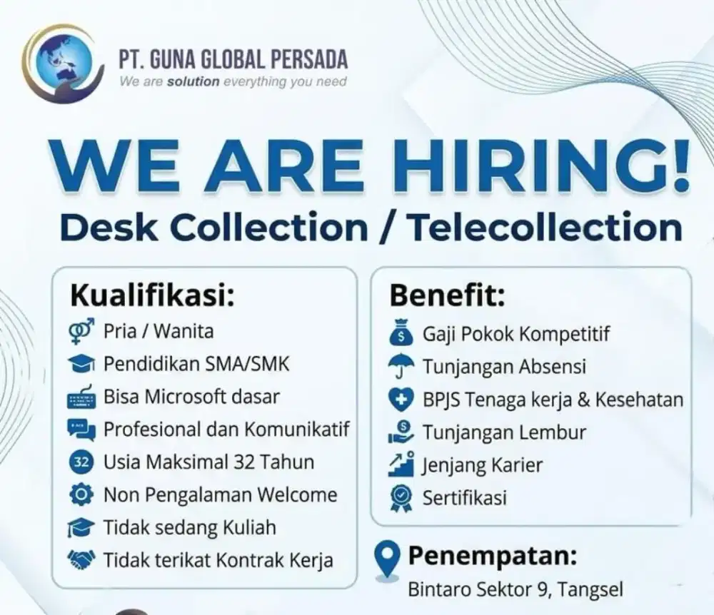 Lowongan Kerja Desk Collection / Telecollection