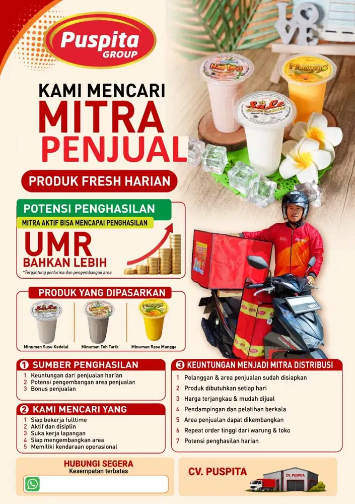 DIBUTUHKAN MITRA PENJUAL MINUMAN