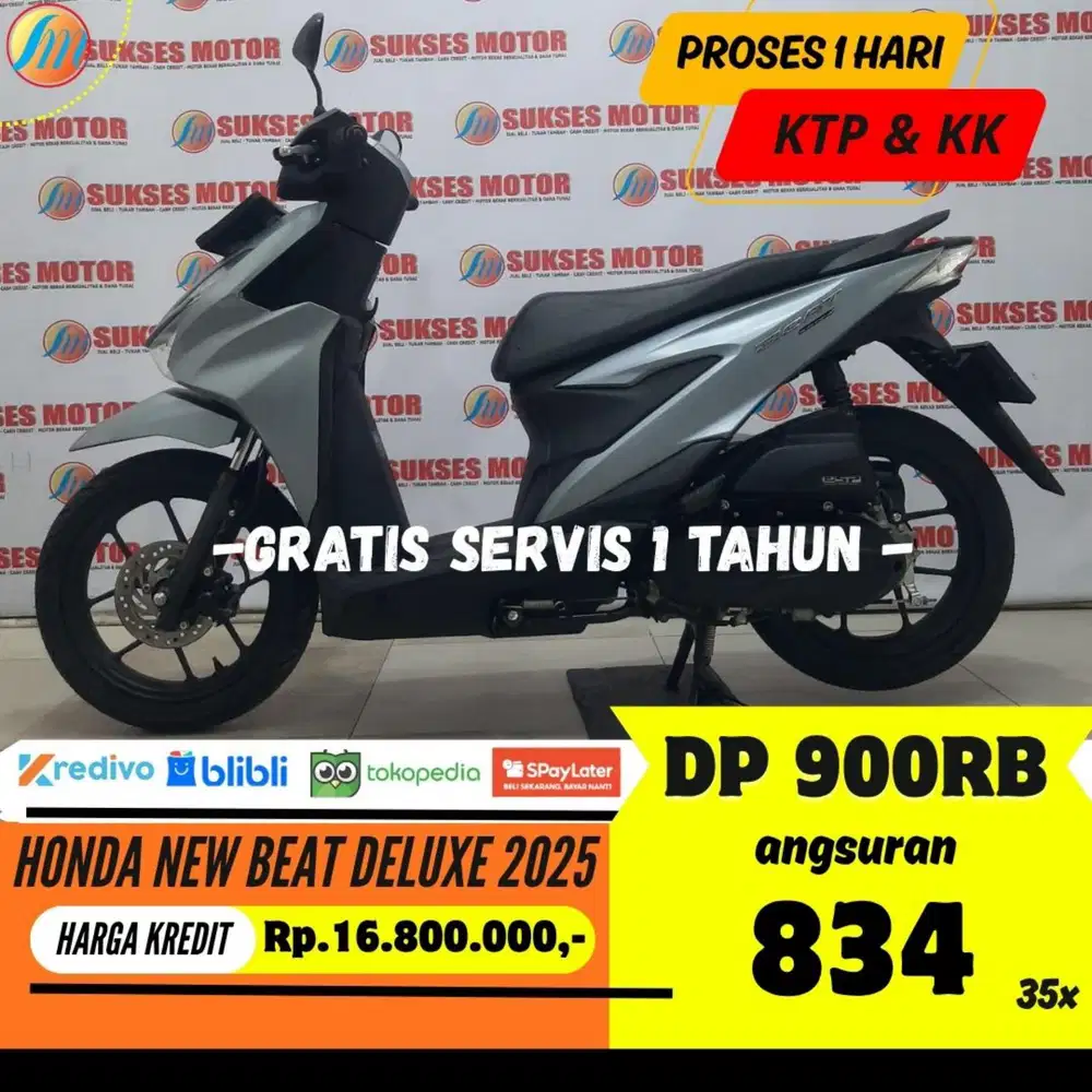 DP HANYA 900RB HONDA NEW BEAT DELUXE 2025 SEKEN BERGARANSI PAJAK ON