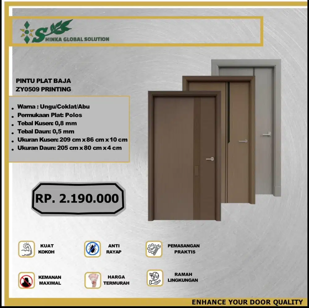 PINTU PLAT BAJA ZY0509 PRINTING