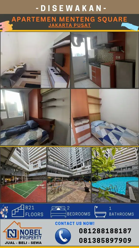 Disewakan 2BR Furnished Apartemen Menteng Square Jakarta Pusat