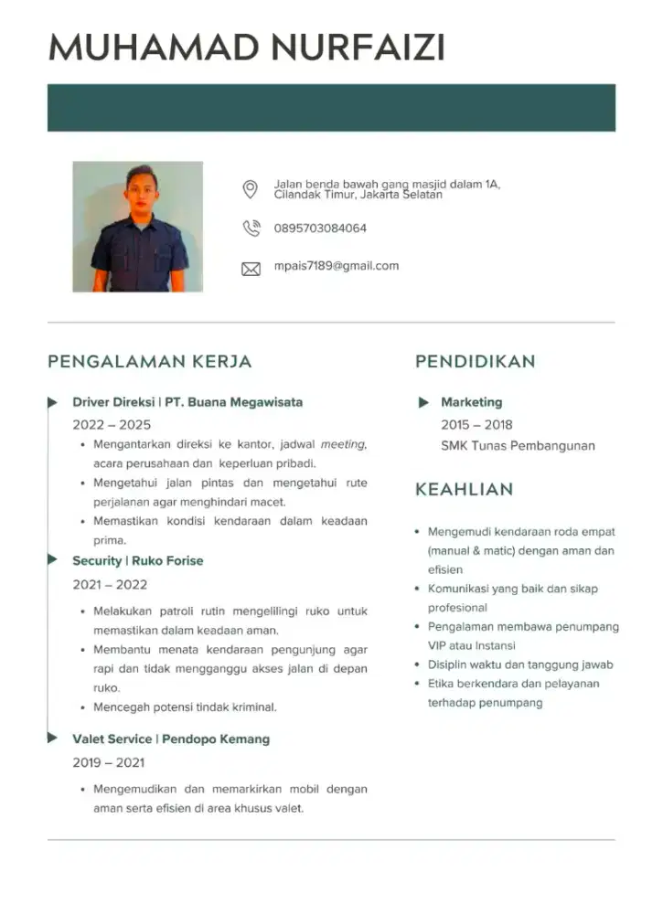 Cari Pekerjaan Driver/Security