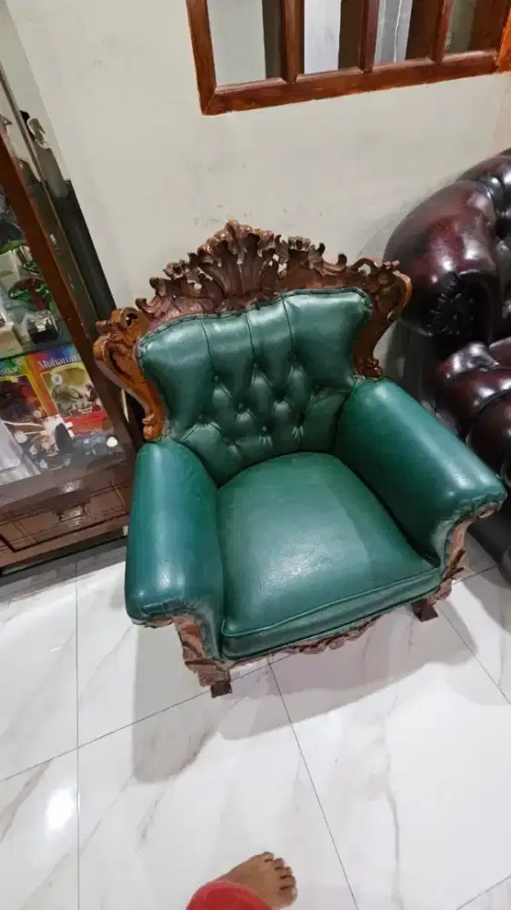 Sofa 1 set warna ijo