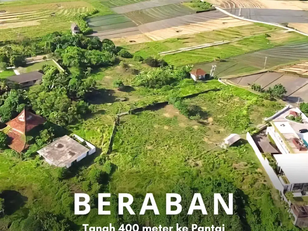 Tanah Pantai Beraban Bali Pemandangan Sawah 450 Meter Menuju Pantai