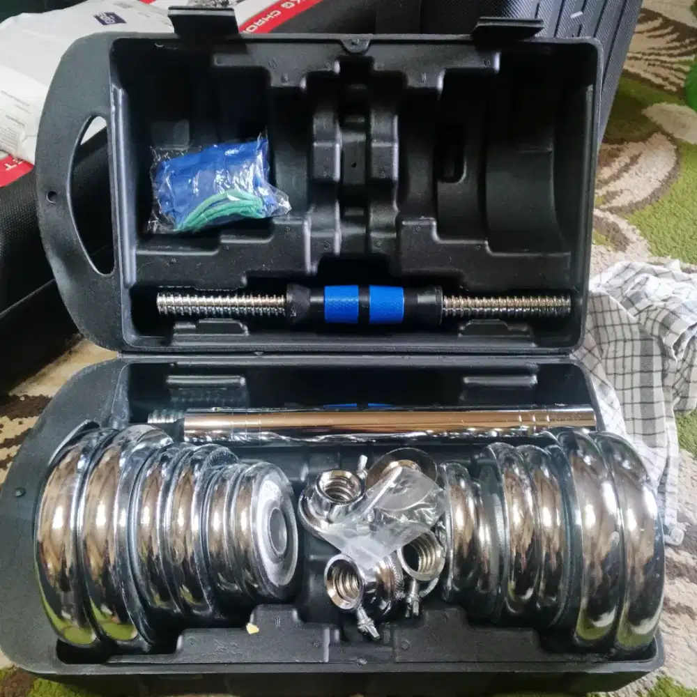 BARBELL/DUMBELL SET BESI 20KG SILVER CHROME