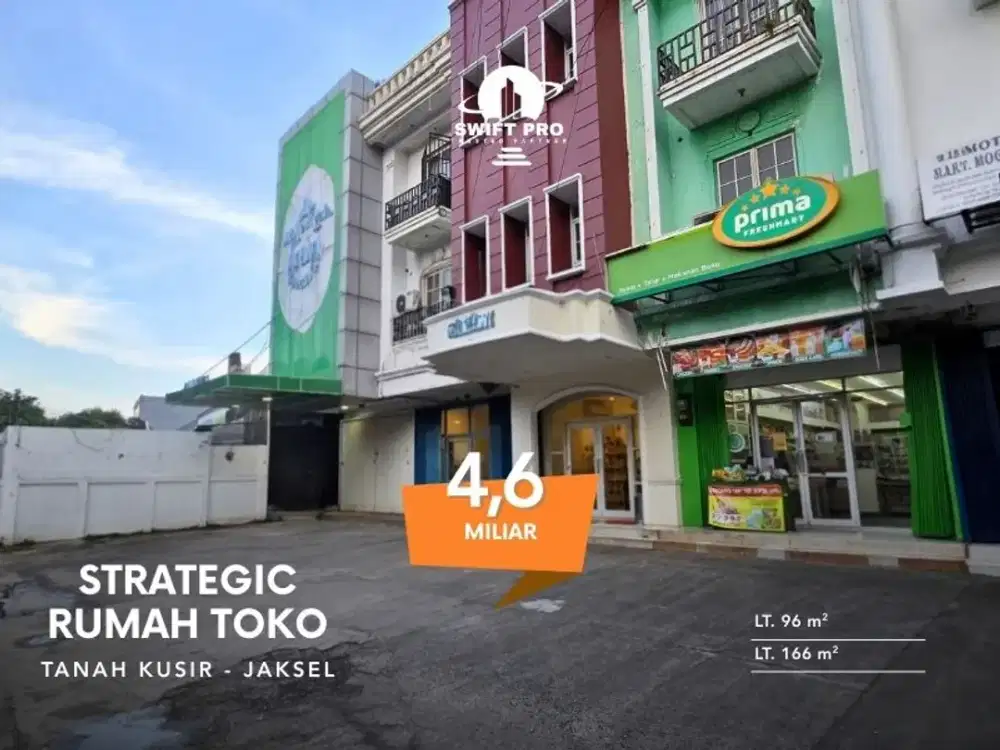 Dijual RUKO 3 lantai dengan Roof Top lokasi Strategis di Area Veteran Tanah Kusir Jakarta Selatan