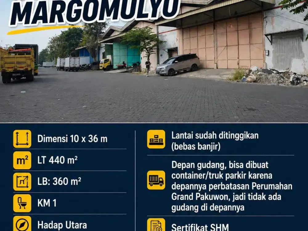 3 M An Gudang Margomulyo Bebas Banjir Bisa Dibuat Container & Truk