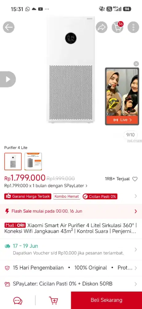 Xiaomi smart 4 air purifier lite