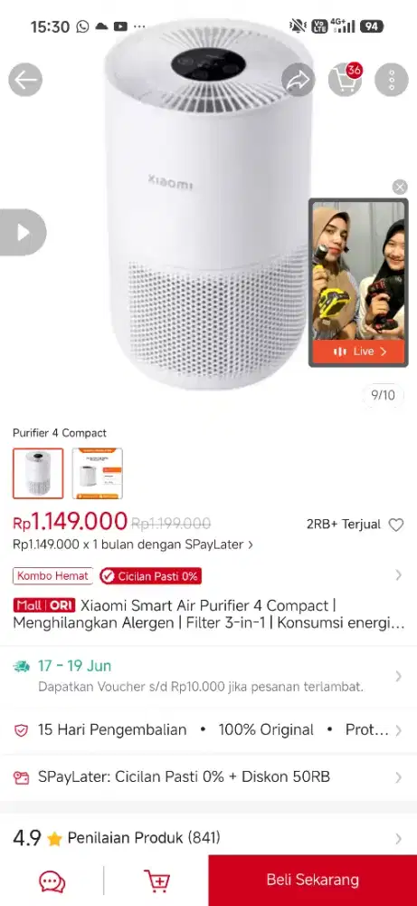 Xiaomi smart air purifier 4 compact