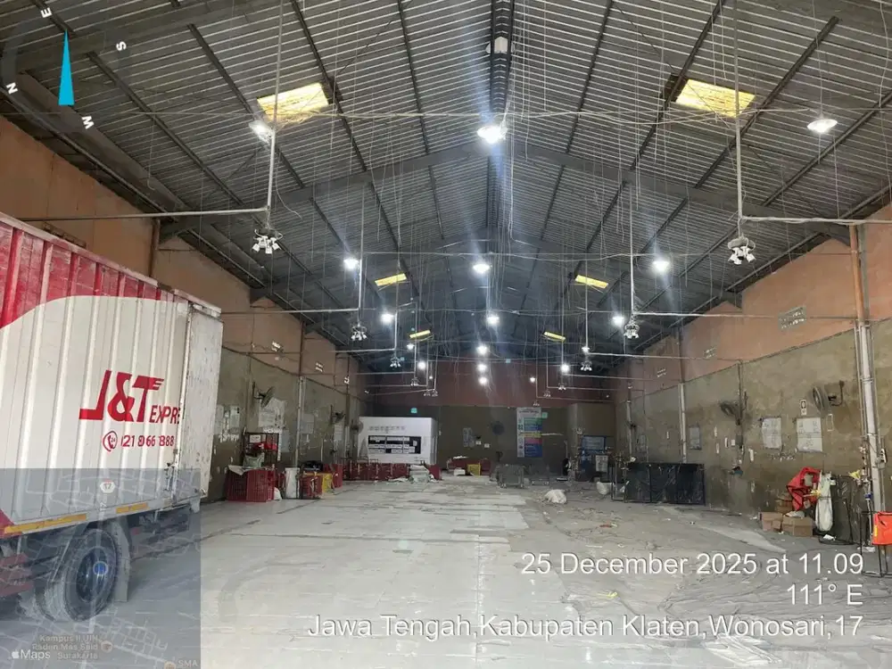 Disewakan Gudang Zona Kuning Lokasi Super Strategis Wonosari,Klaten Luas 1750m2 BU!!